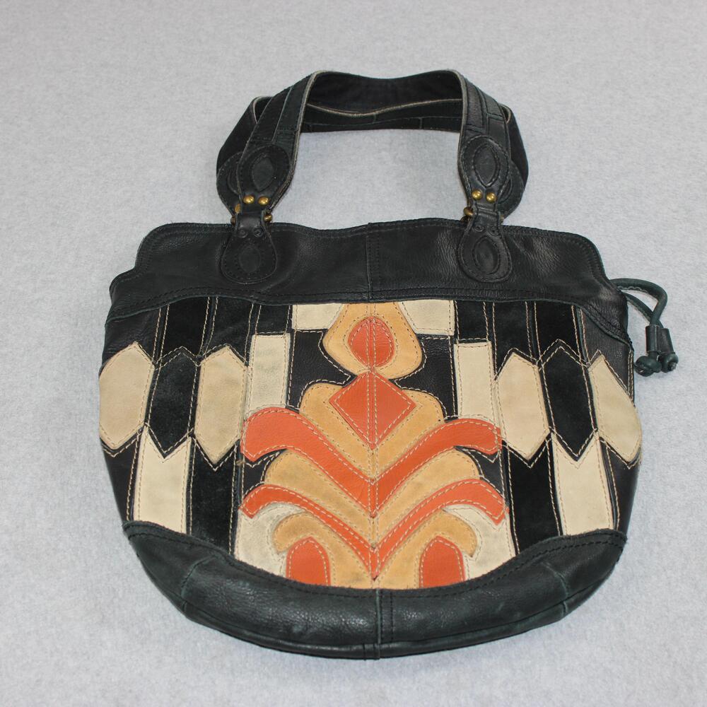 Lucky Brand Patchwork Bucket Purse Women Medium Leather Suede Boho Y2K READ